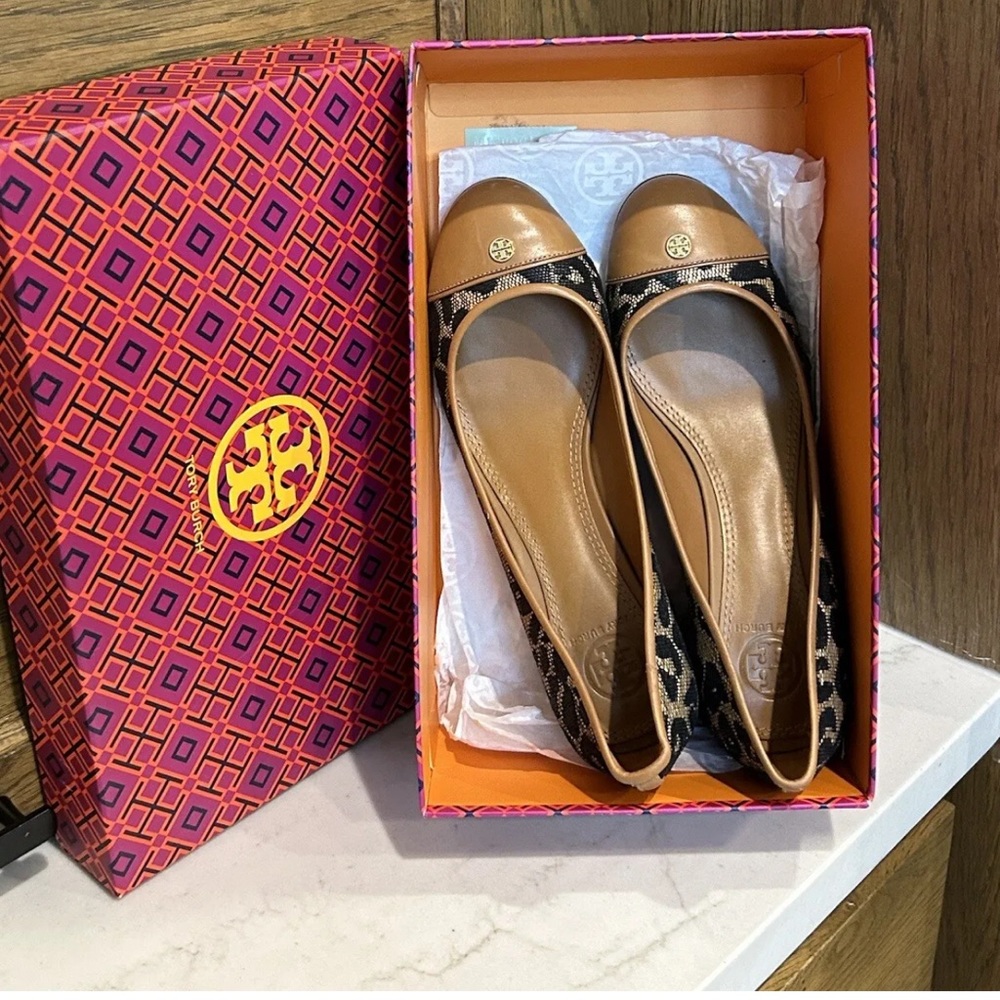 Tory Burch Ethel Womens Heels Slip On Pumps Leopard Print Woven Texture 7.5 MINT